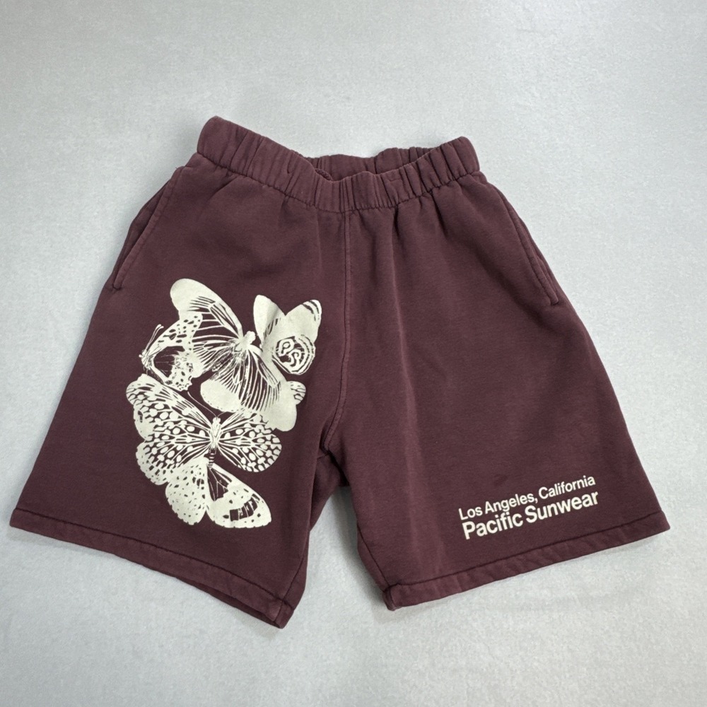 Pacsun Pacific Sunwear Patterns Sweat Shorts Burgundy‎ Men's Size M - Picture 3 of 8
